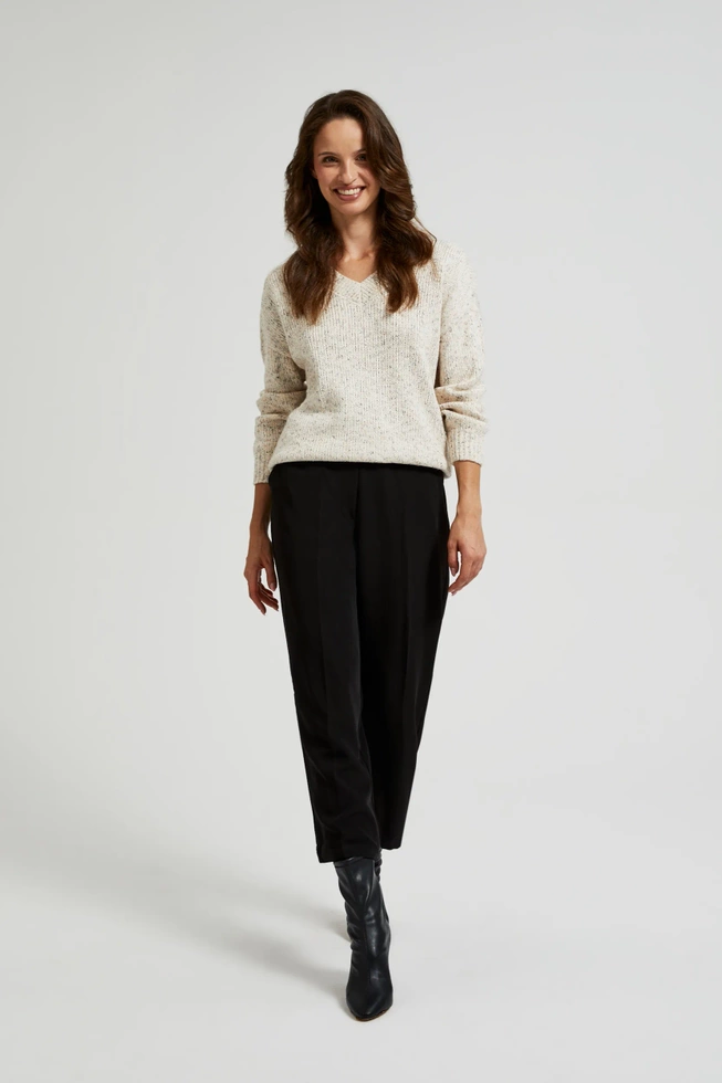 Spodnie z nogawkami w kant czarne