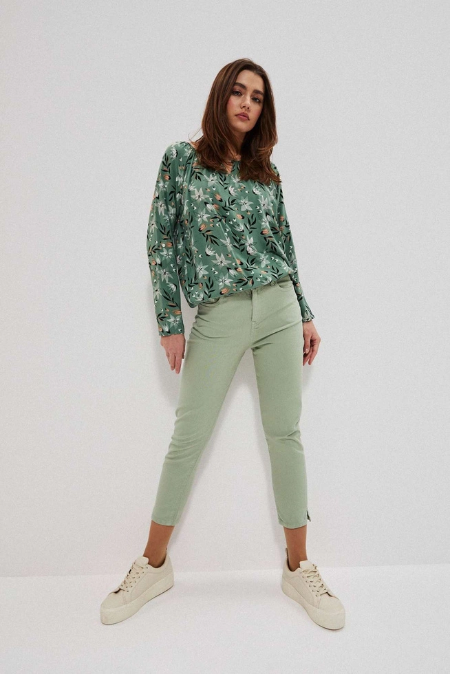 Gładkie spodnie 7/8 patynowe