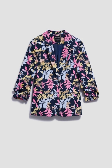 Jednorzędowa marynarka z roślinnym printem