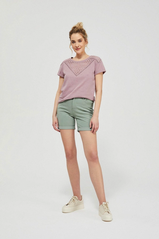 Szorty lyocell pistacjowe