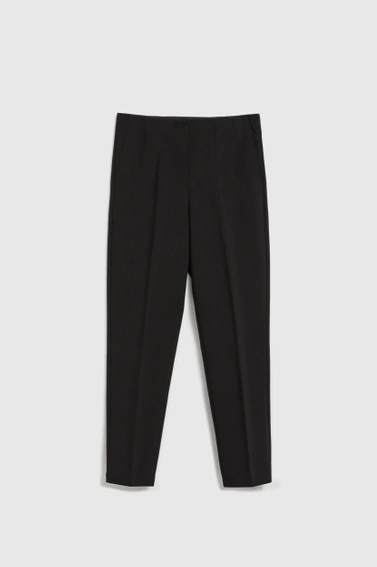 Gładkie spodnie w kant czarne 