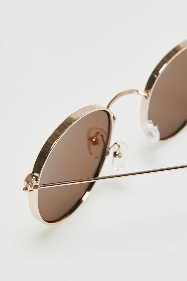 Okulary z metalowymi oprawkami brązowe