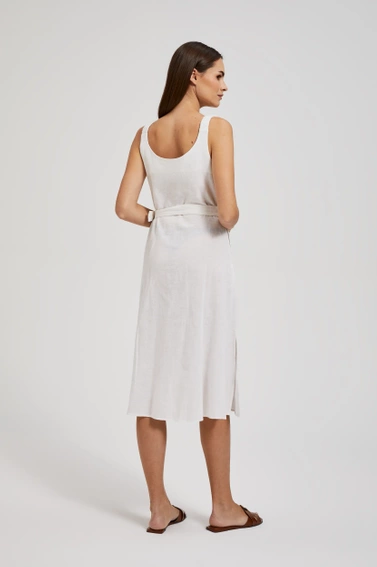 Wiskozowa sukienka z paskiemi biała