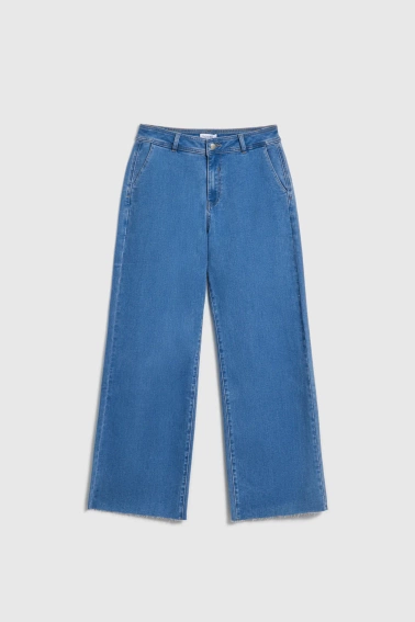 Jeansy z szerokimi nogawkami niebieskie