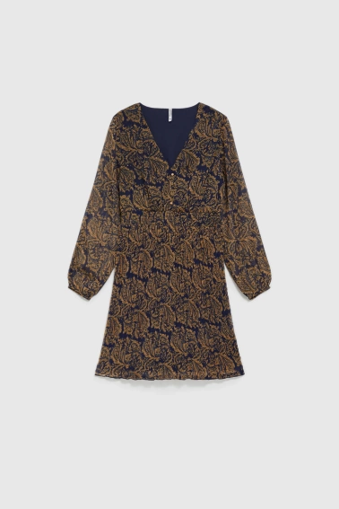 Wzorzysta sukienka granatowa 