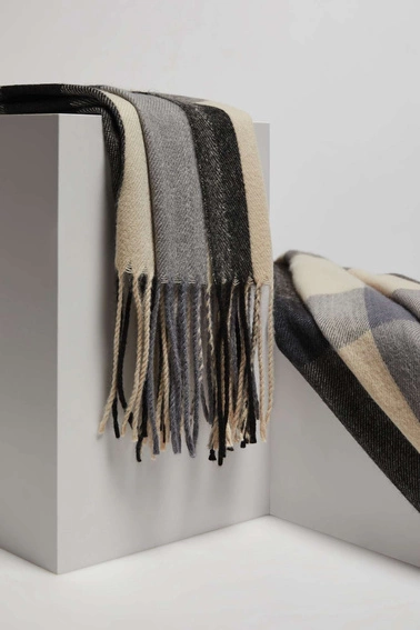 Szalik w kratę niebieski