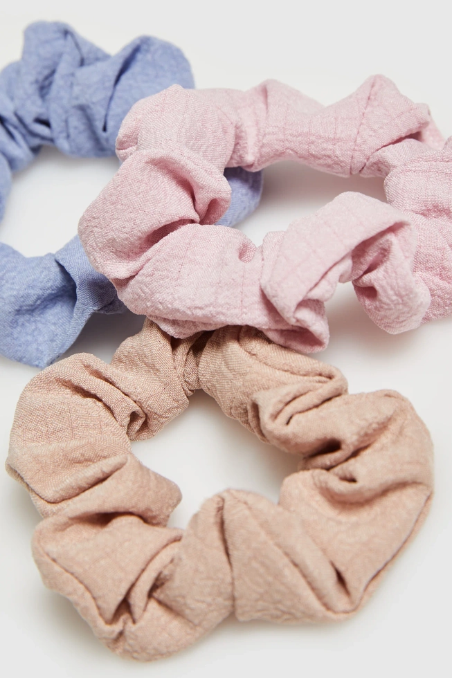 Zestaw trzech gumek do włosów w pastelowych kolorach