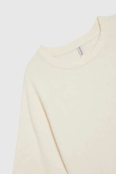 Sweter z krótkimi rękawami ecru 