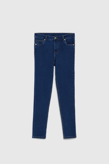 Jeansy z prostymi nogawkami granatowe