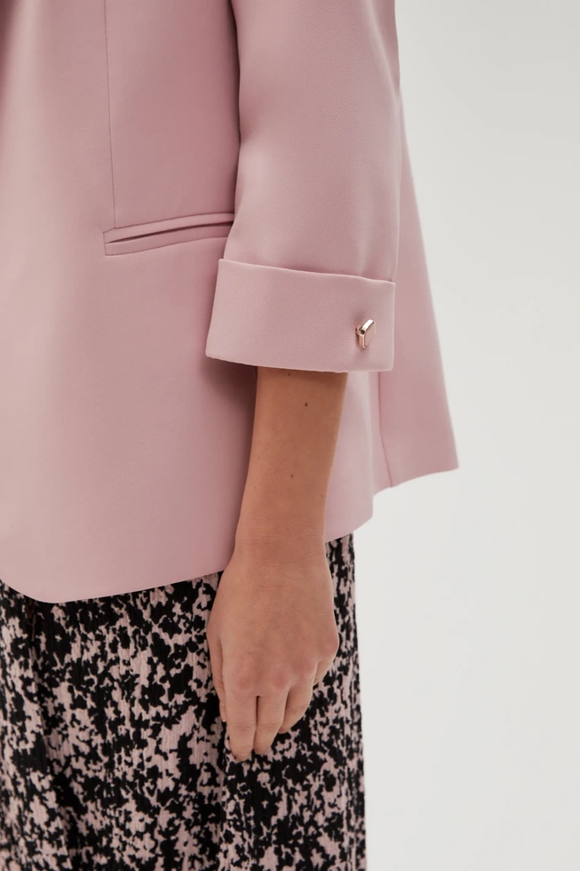 Marynarka z rękawami 3/4 różowa