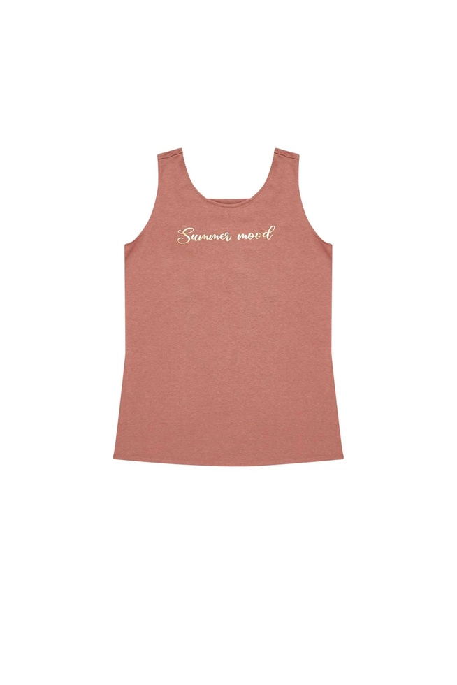 Koszulka z metalicznym nadrukiem czekoladowa