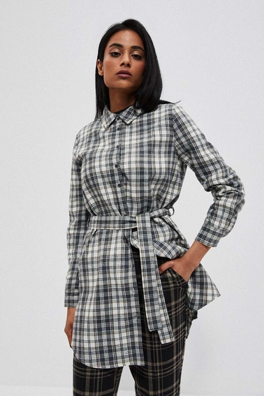 Koszula w kratę grafitowa