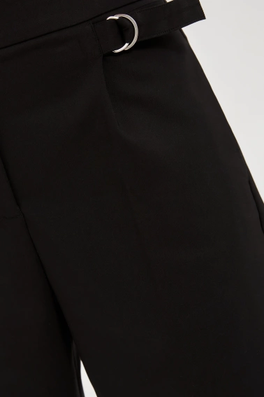 Spodnie z wysokim stanem o długości 7/8 czarne