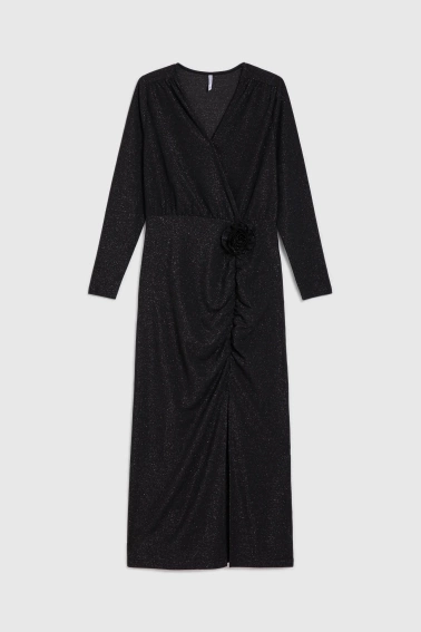 Sukienka maxi z rozcięciem czarna