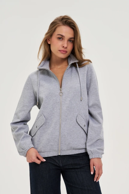 Bluza zapinana na zamek szara