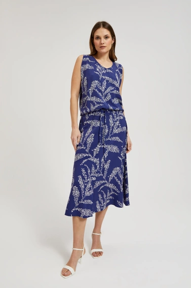 Koszula na ramiączka z wzorem kropek niebieska