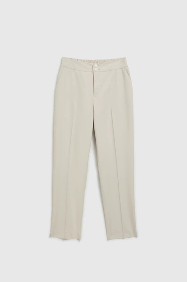 Gładkie spodnie cygaretki beżowe 