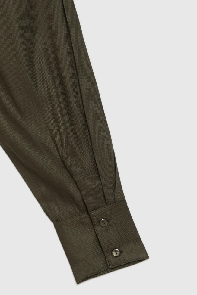 Wiskozowa sukienka midi oliwkowa