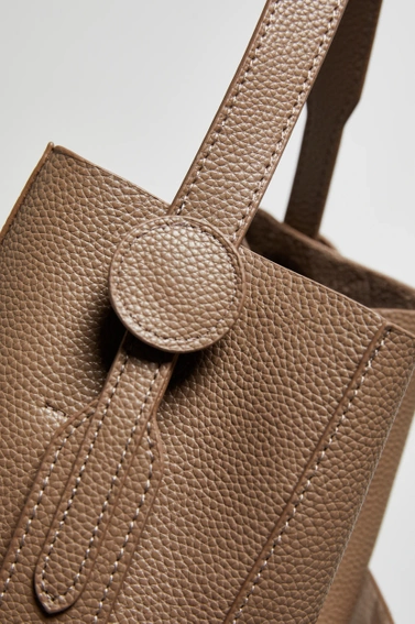 Torebka na ramię z kieszonką beżowa 