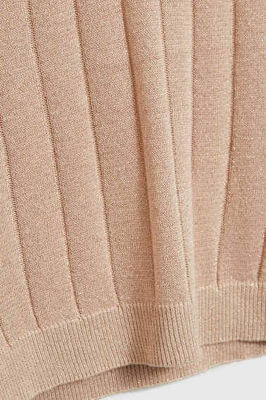 Sweter z krótkimi rękawami beżowy