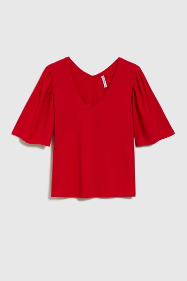 Bluzka z bawełny czerwona 