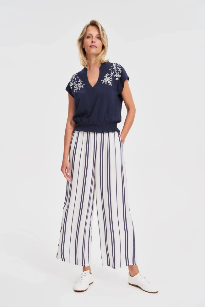 Bawełniana bluzka granatowa