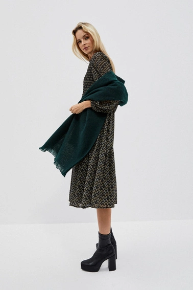 Gładki szal szmaragdowy