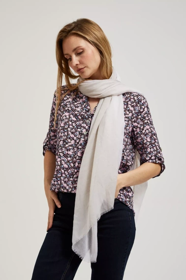 Szal letni z postrzępionym brzegiem różowy