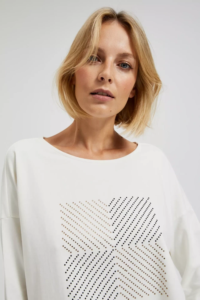 Bluza z rękawami 3/4 biała