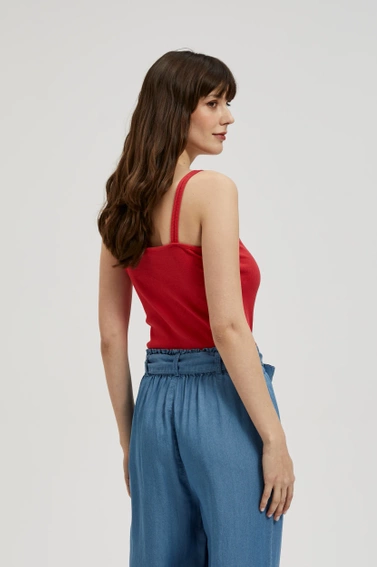 Gładki top czerwony