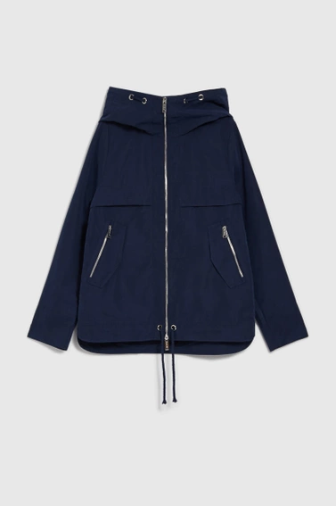 Kurtka z kapturem zapinana na zamek granatowa