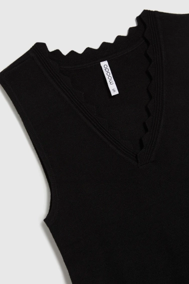 Gładki czarny top
