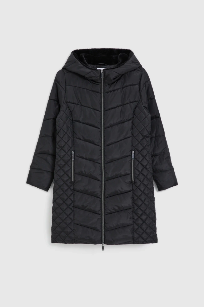 Kurtka z ocieplanym kapturem czarna