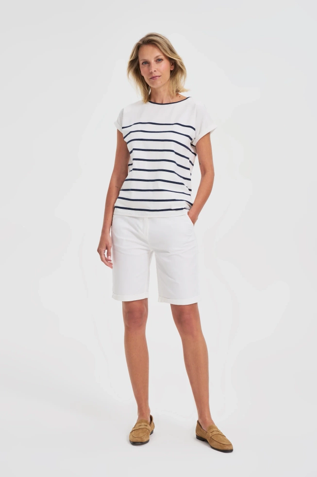 Bawełniana bluzka w paski granatowa