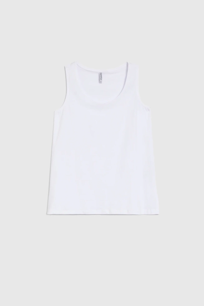 Top z bawełny biały