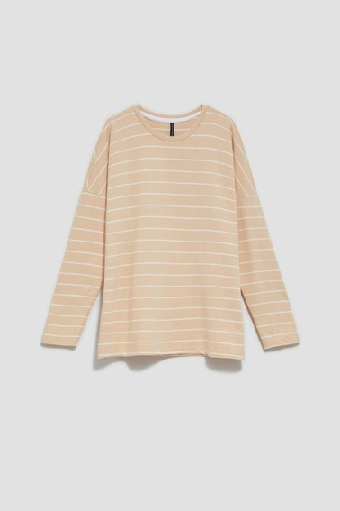 Bluza w paski beżowa