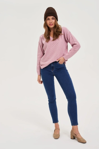 Czapka z dodatkiem wełny brązowa