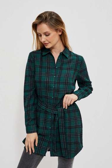 Koszula w kratę szmaragdowa