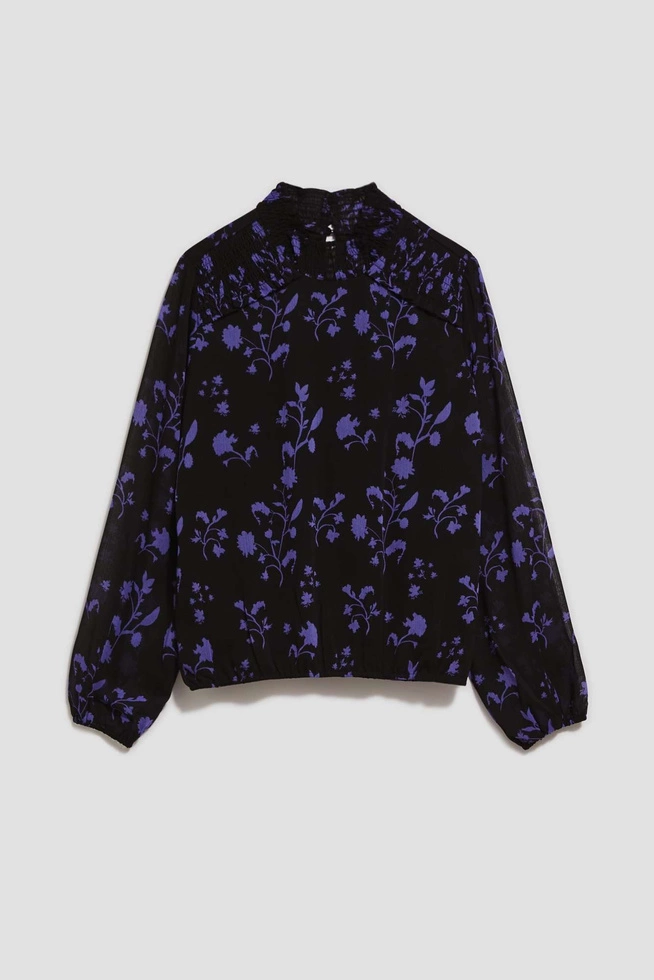 Koszula z kwiatowym wzorem czarna