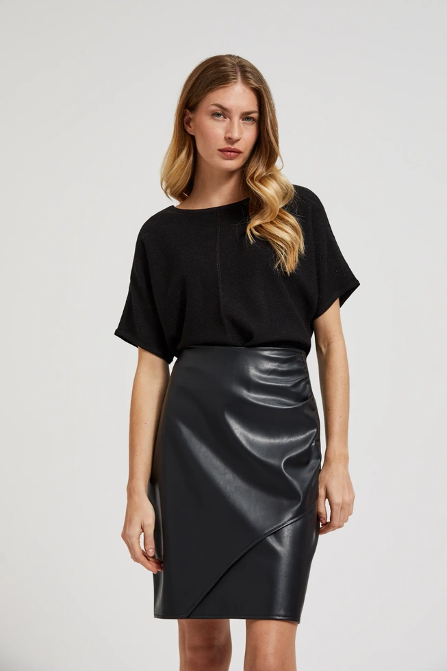 Sweter oversize z krótkimi rękawami czarny