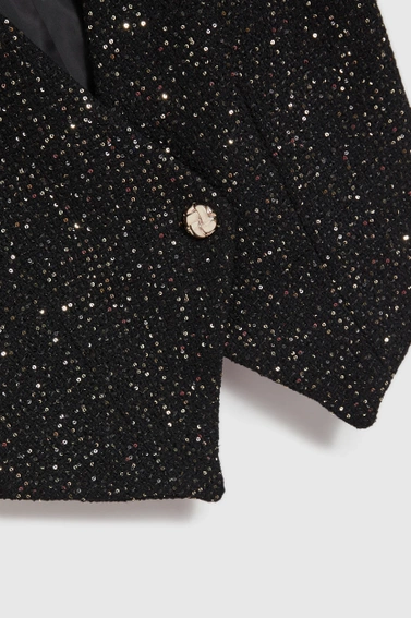 Kamizelka z ozdobym guzikiem czarna