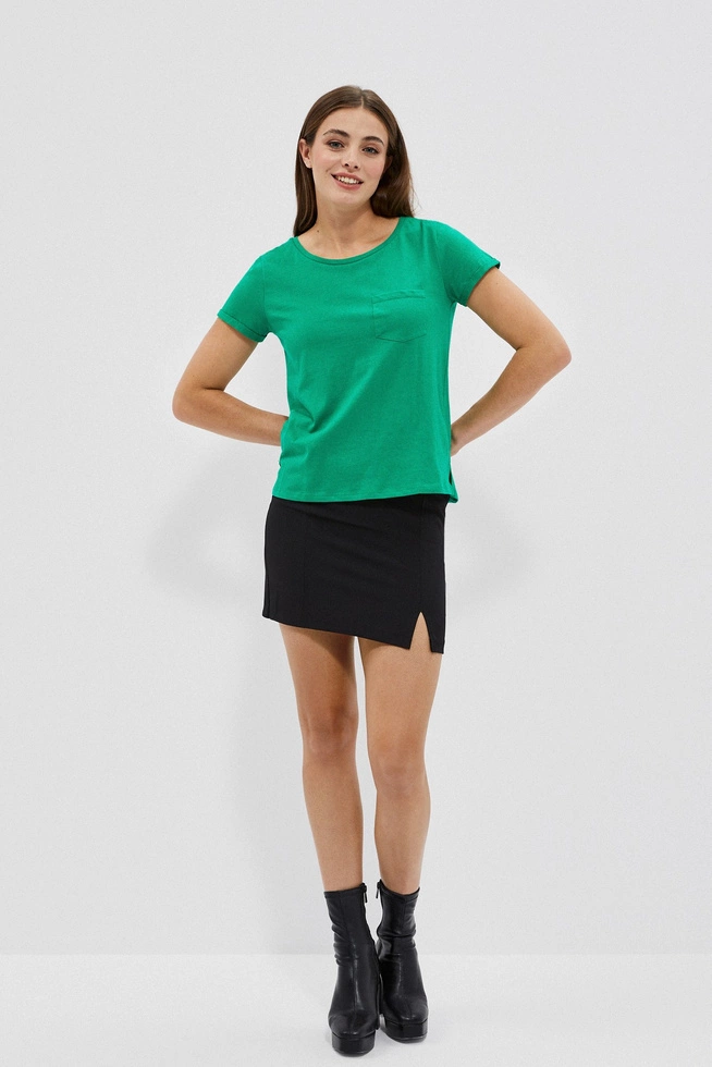 Bawełniany t-shirt z kieszkonką zielony