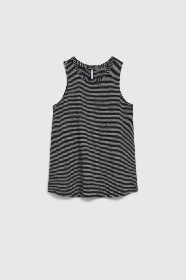 Bawełniany top w paski czarny