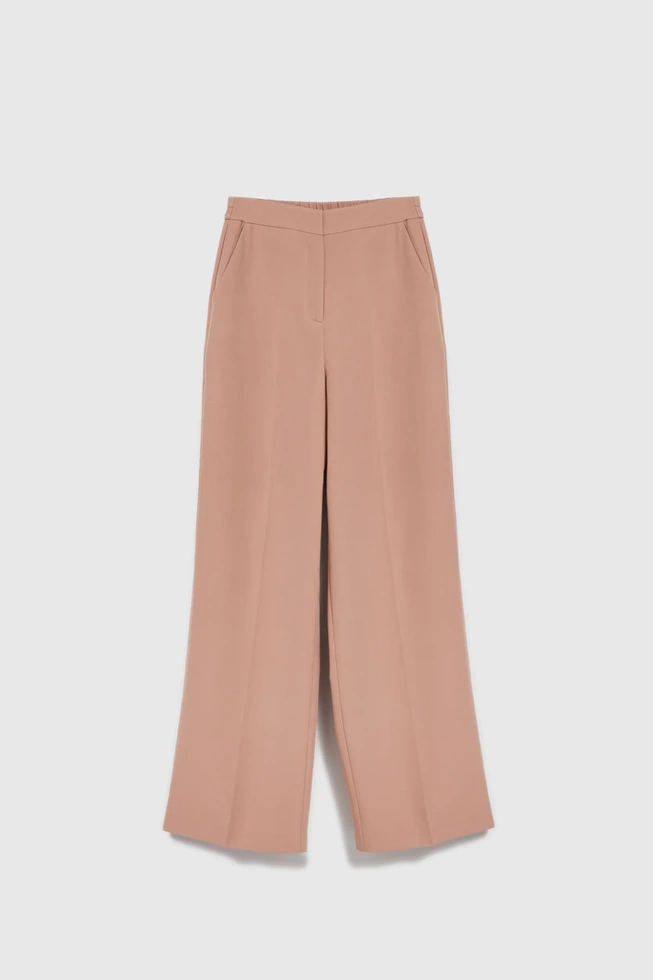 Eleganckie spodnie w kant jasnobrązowe