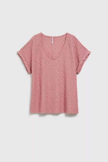 Bluzka z krótkimi rękawami różowa