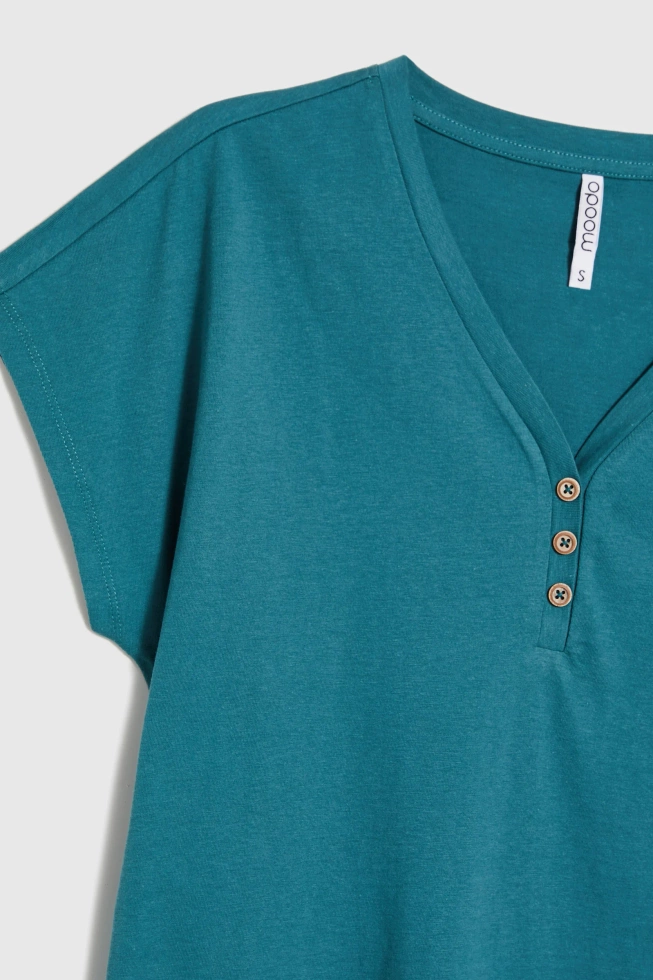 Bawełniana bluzka z guzikami zielona