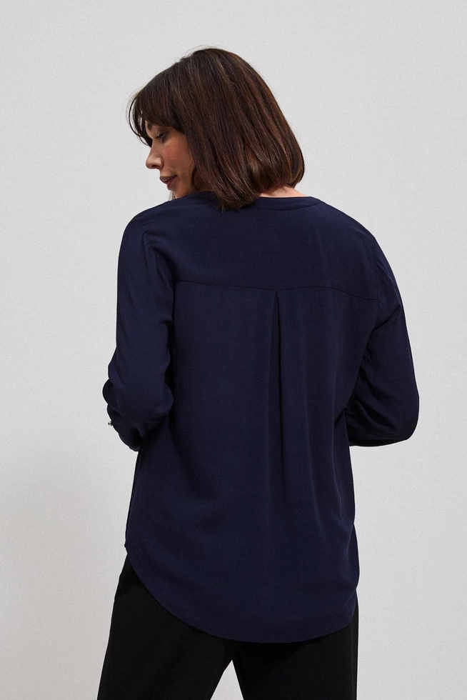 Wiskozowa koszula granatowa
