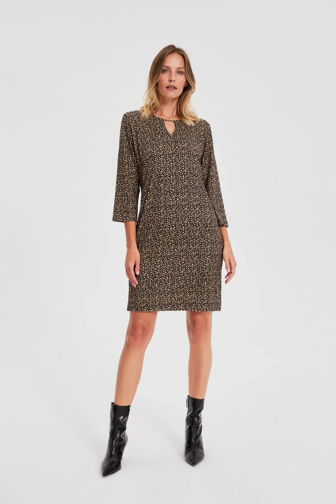 Sukienka w drobny wzór czarna