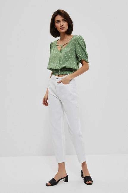 Jeansy białe mom fit