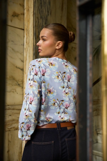 Koszula z wiskozy błękitna